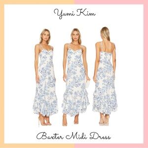 Yumi Kim Baxter Midi Dress Blue and White Floral